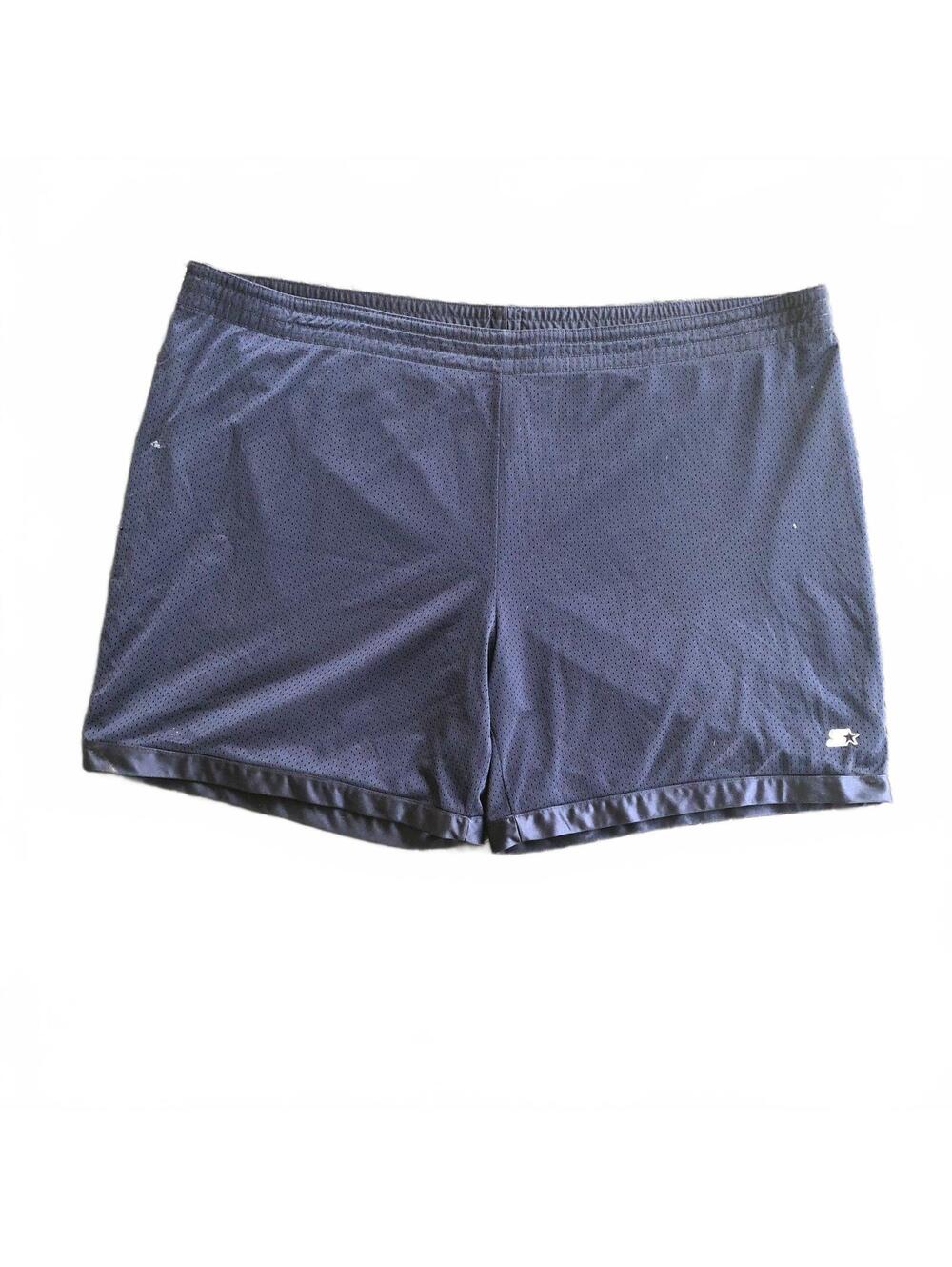 Vintage Y2K Starter Navy Blue Mesh Athletic Shorts Reversible Waist 56